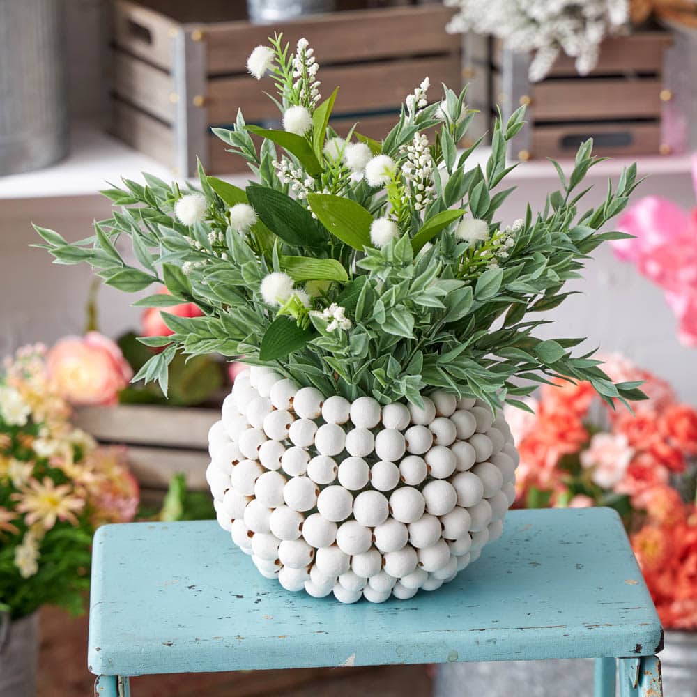 Make this easy DIY wood beaded vase to elevate your home decor. #ABlissfulNest #MakeItWithMichaels #ad