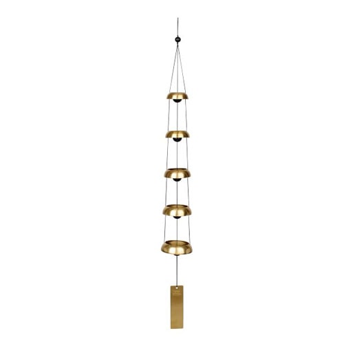 This gold wind chime is SO pretty and perfect to add to your porch or patio this spring! #ABlissfulNest