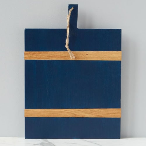 This navy reclaimed wood cheese board is something so different and pretty for your next charcuterie board! #ABlissfulNest