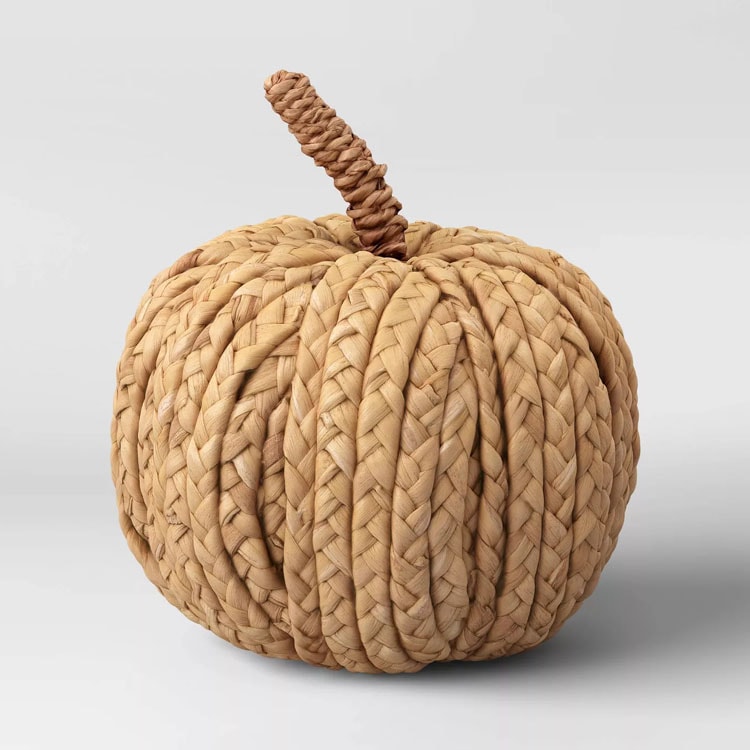 This woven pumpkin is only  and will sell out quickly! Perfect piece of fall decor! #ABlissfulNest