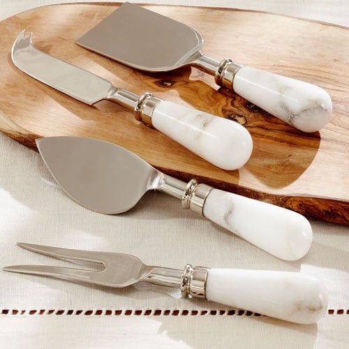 These white marble cheese knives are a great, under  holiday gift idea! #ABlissfulNest