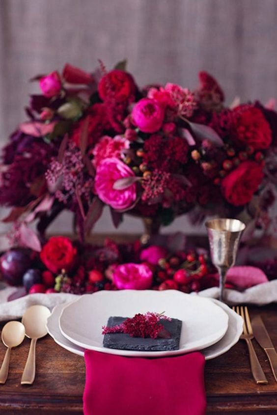 Florals in the Viva Magenta by Pantone