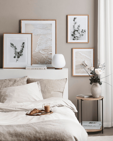 Bedroom walls in rustic greige