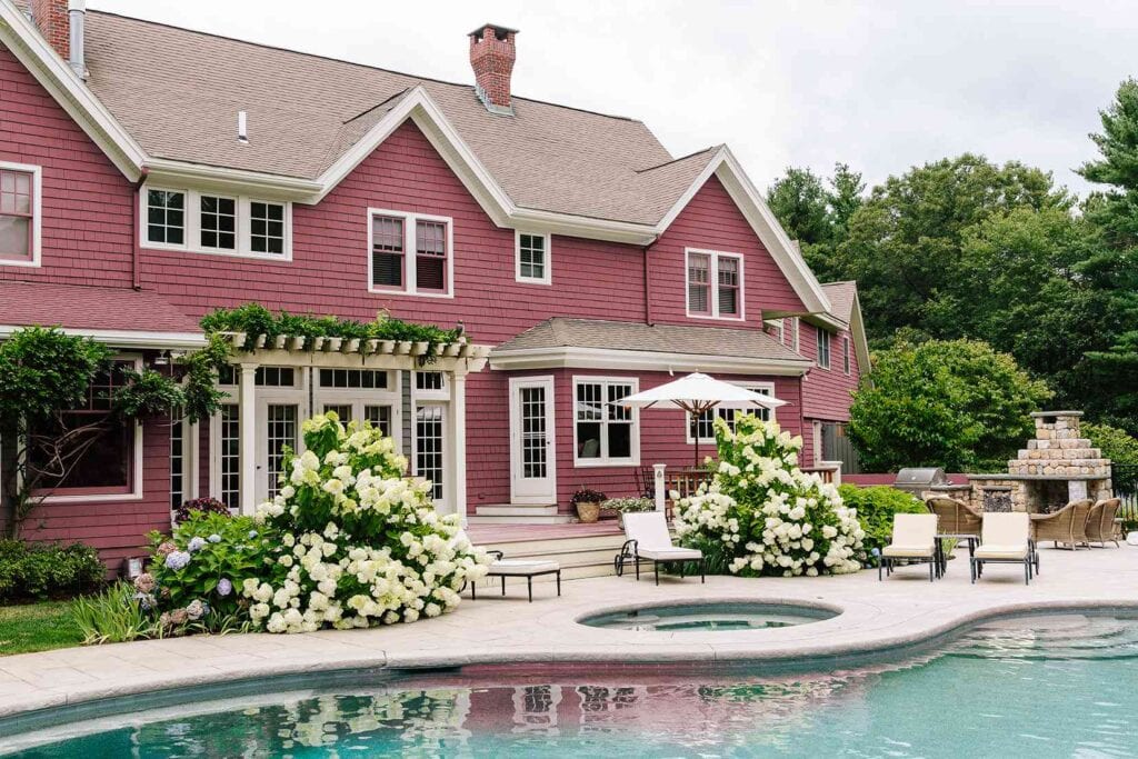 Terra rossa paint color on exterior of a house