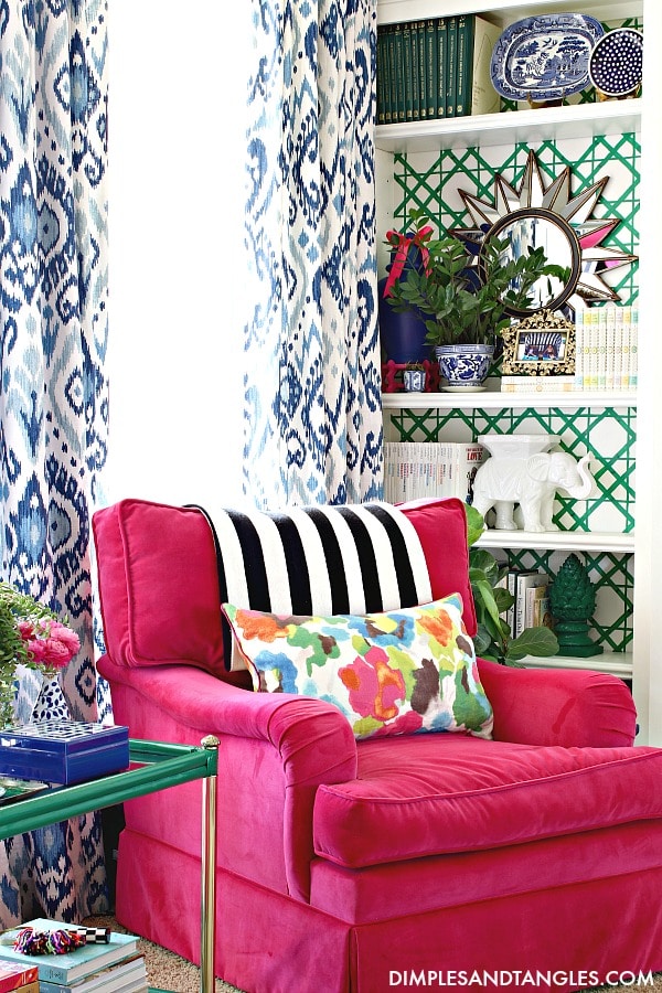A rich pink chair in the Viva Magenta by Pantone