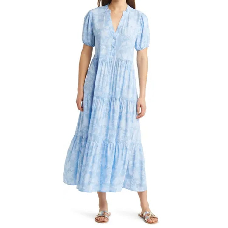 This floral tiered maxi dress is the perfect spring and summer dress! #ABlissfulNest