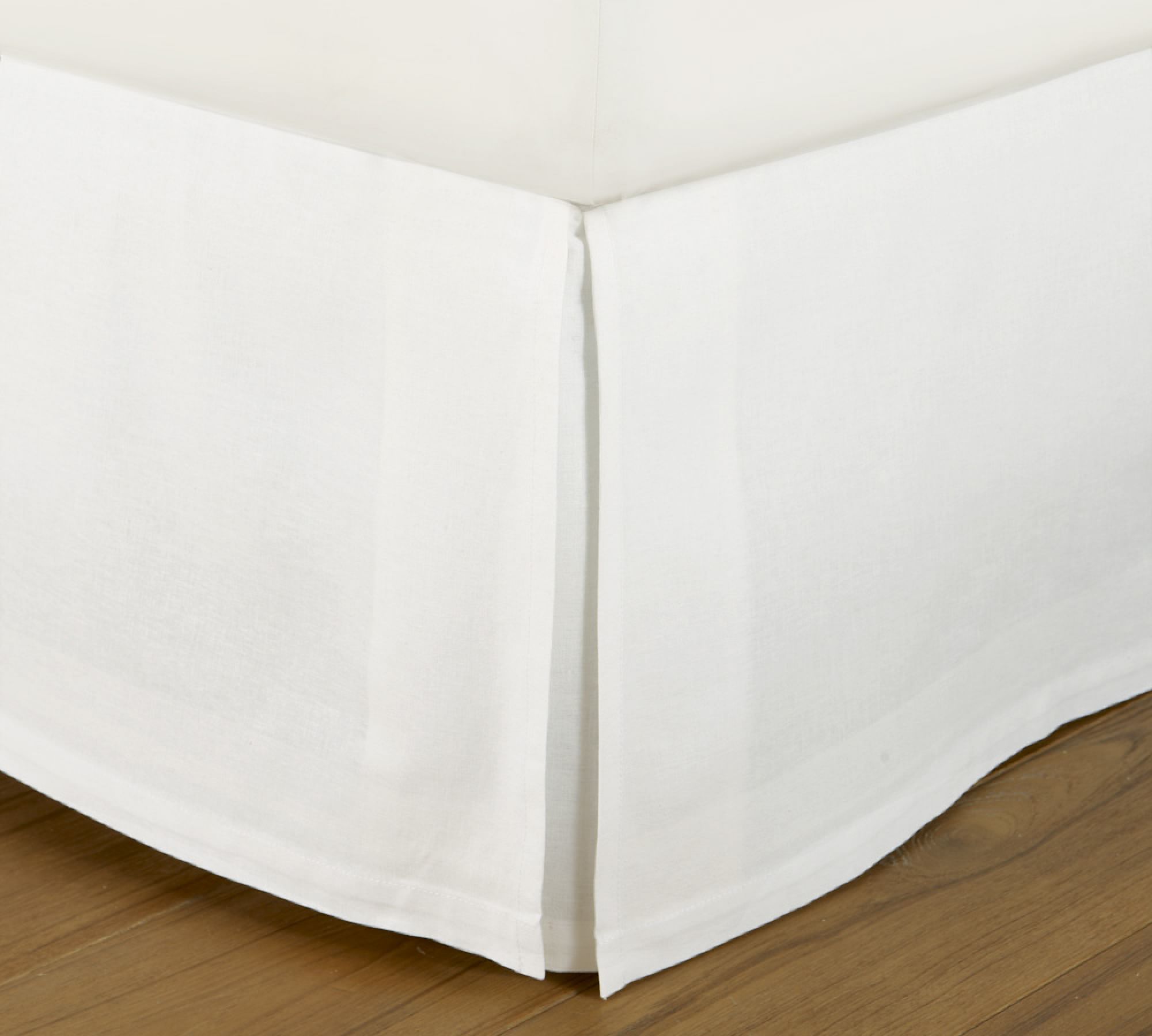 white bedskirt