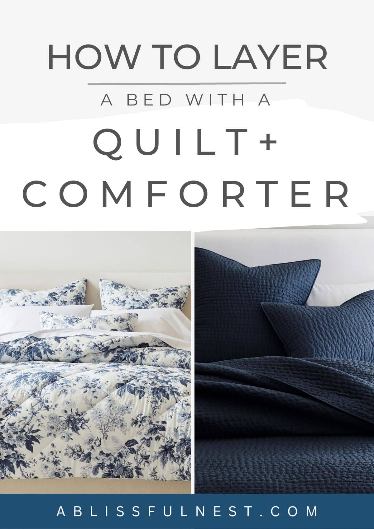 a quilt and a comforter that can be mixed together.