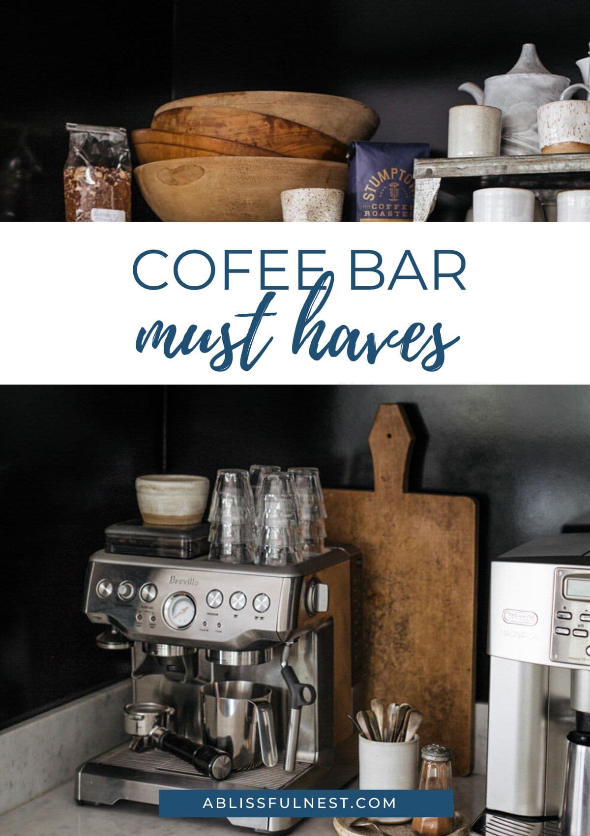 espresso machine on a counter with a wood cutting board