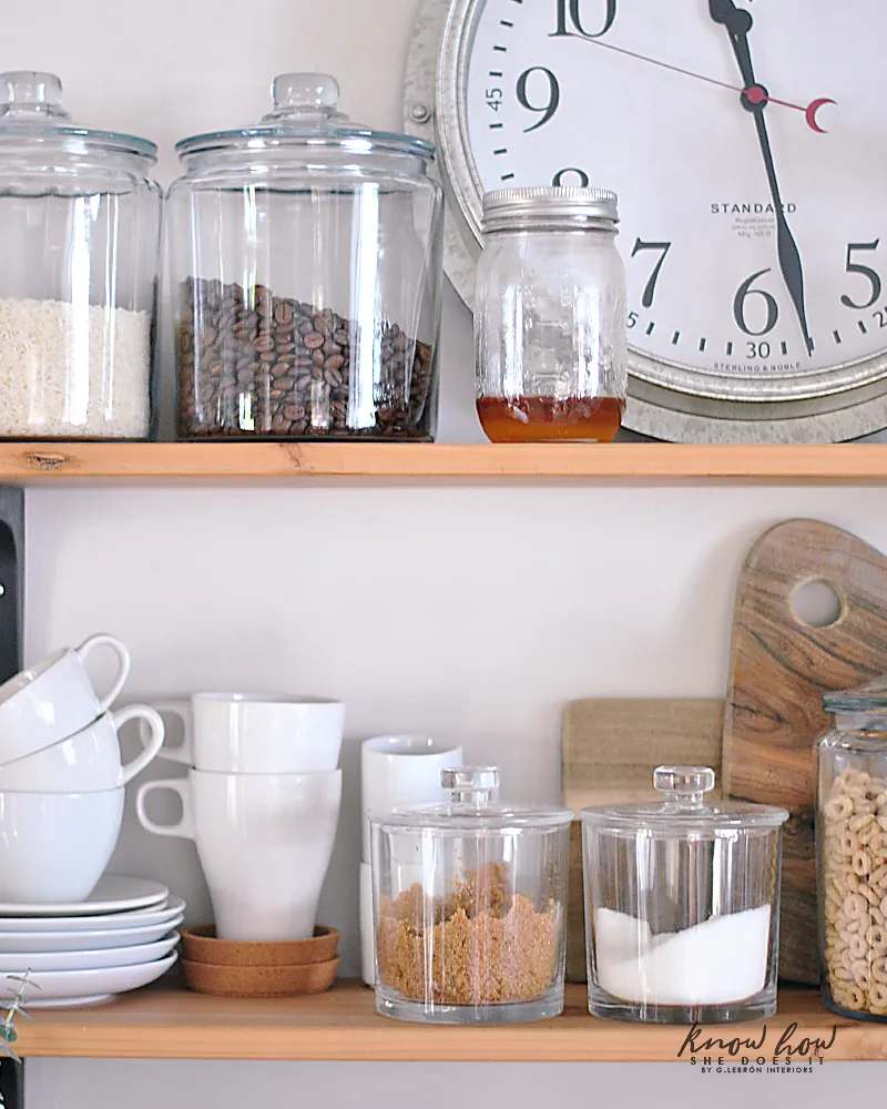 different size container's for coffee bar ingredients