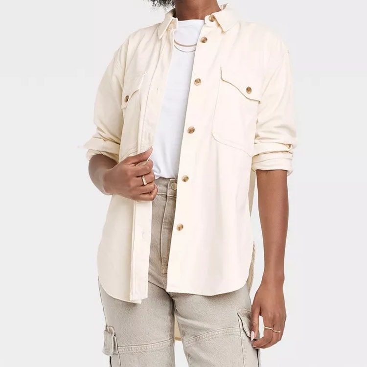 This oversized corduroy button down shirt is $30 and perfect for fall! #ABlissfulNest