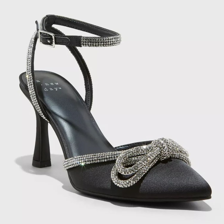 These crystal bow-embellished heels are only $40 and back in stock now! #ABlissfulNest