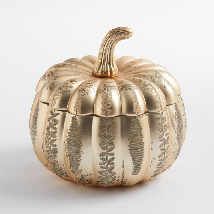 These recycled glass pumpkin candles are so pretty for fall! #ABlissfulNest
