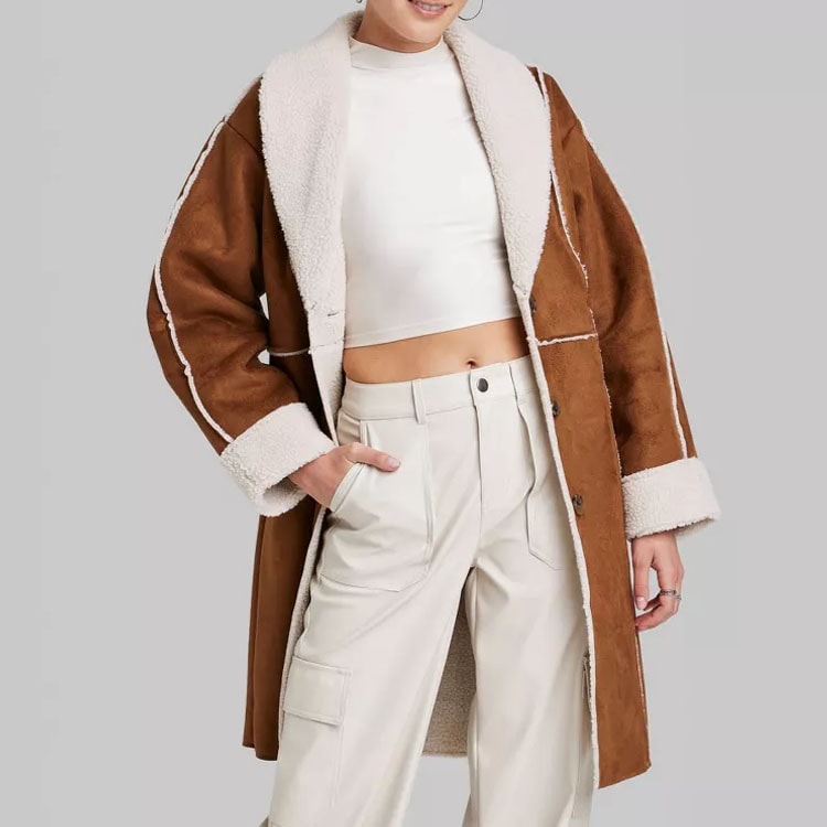 This faux shearling long coat is so perfect for fall and winter and it's only $50! #ABlissfulNest