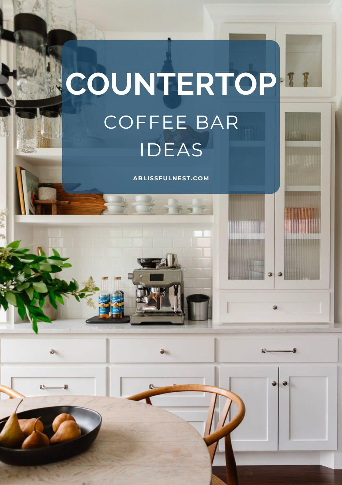 coffee bar in breakfast nook off the kitchen