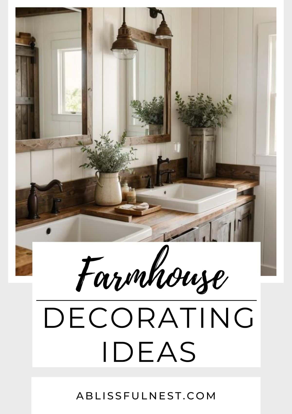 rustic farmhouse bathroom with vintage fixtures.