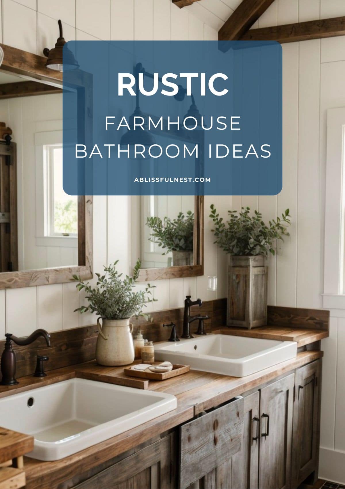 Old barnwood used to make a farmhouse bathroom vanity cabinet