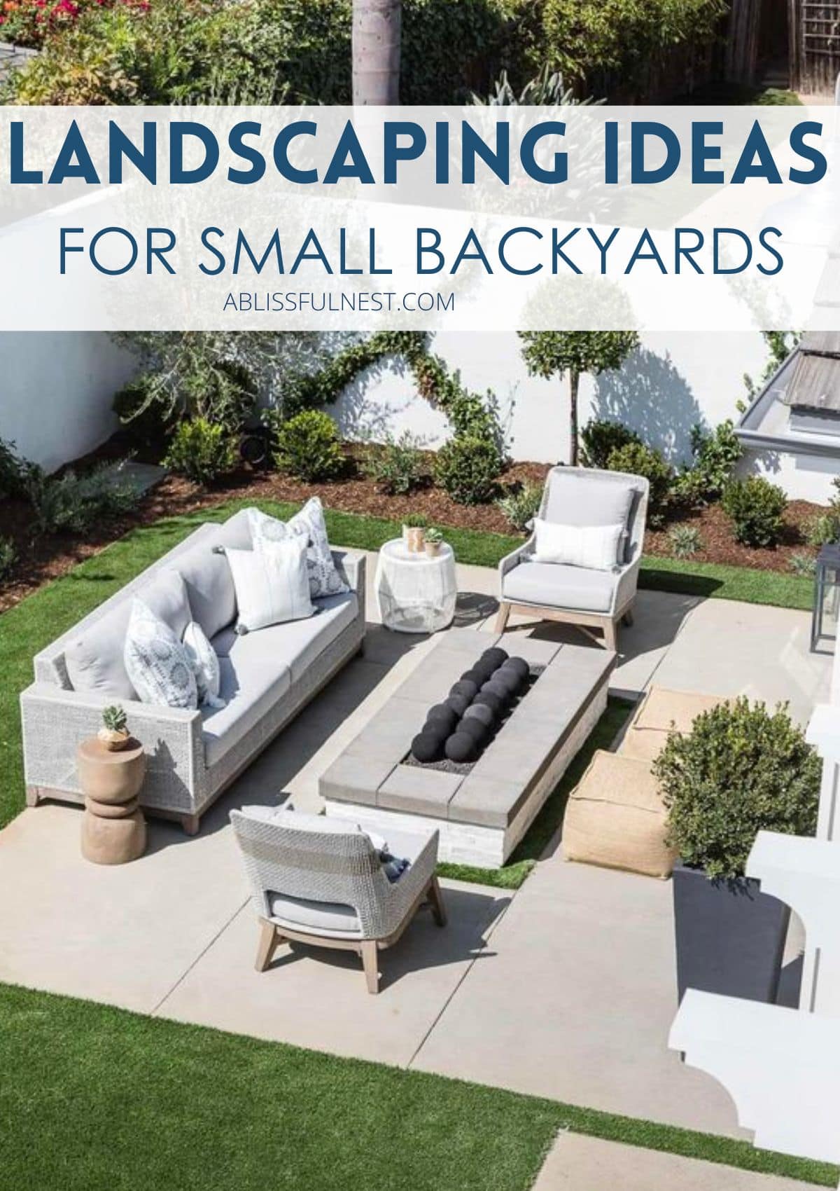 small patio area with cozy seating and a fire table for the coffee table