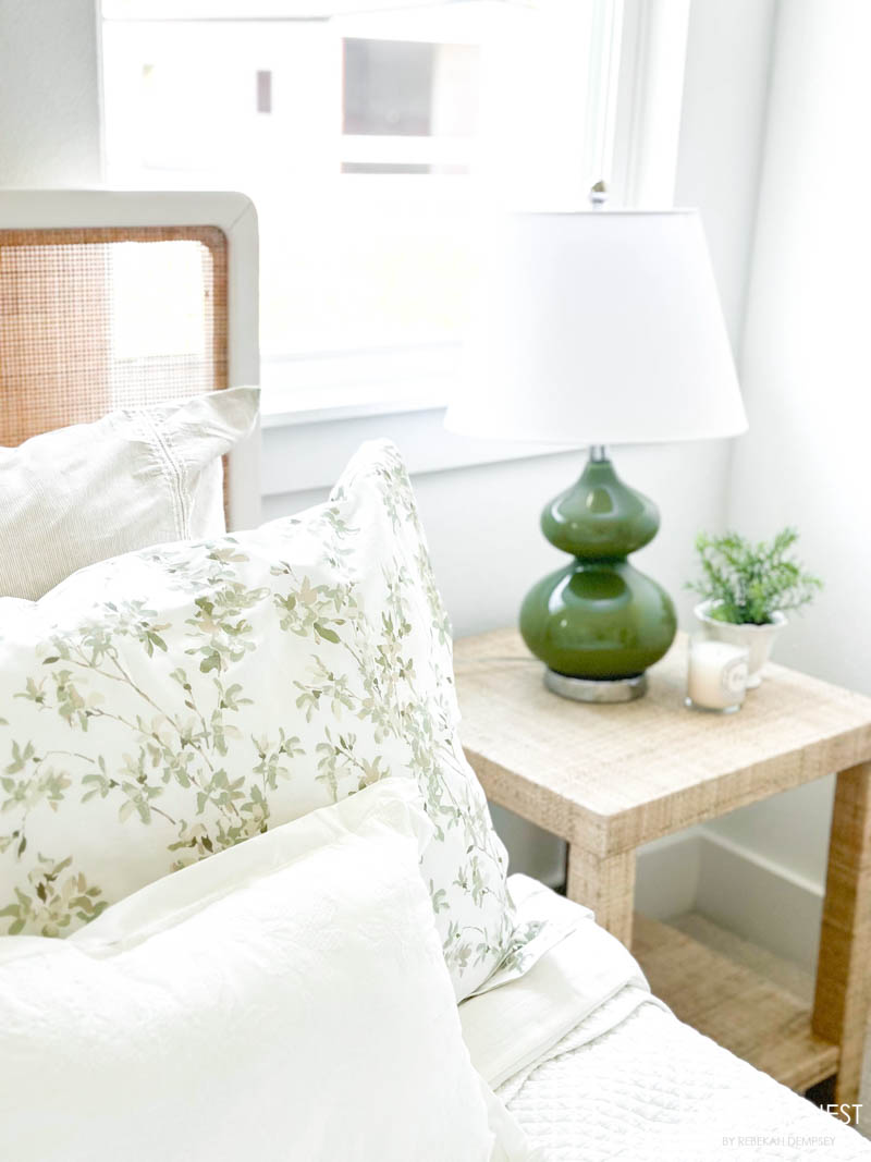Green and White Guest Bedroom